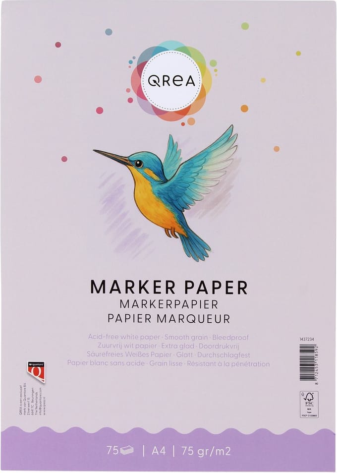 Markerblok qrea a4 75gram 75vel | 10 stuks