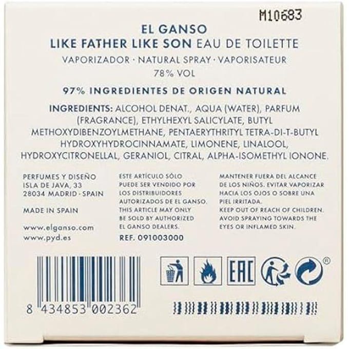 EL GANSO Like Father Son Eau de Toilette Spray Herenparfum Heren 125 ml