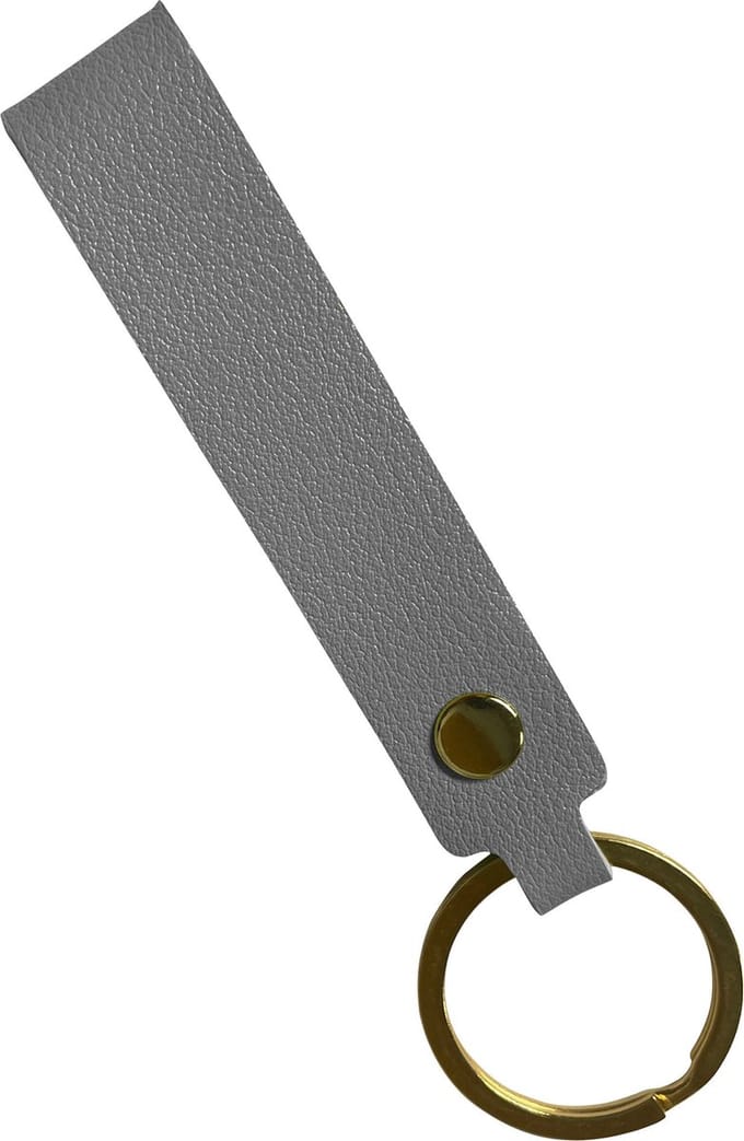 Sleutelhanger Auto Met Sleutelring Leer Sleutelhanger Sleutelhanger Leer Dun - Grijs