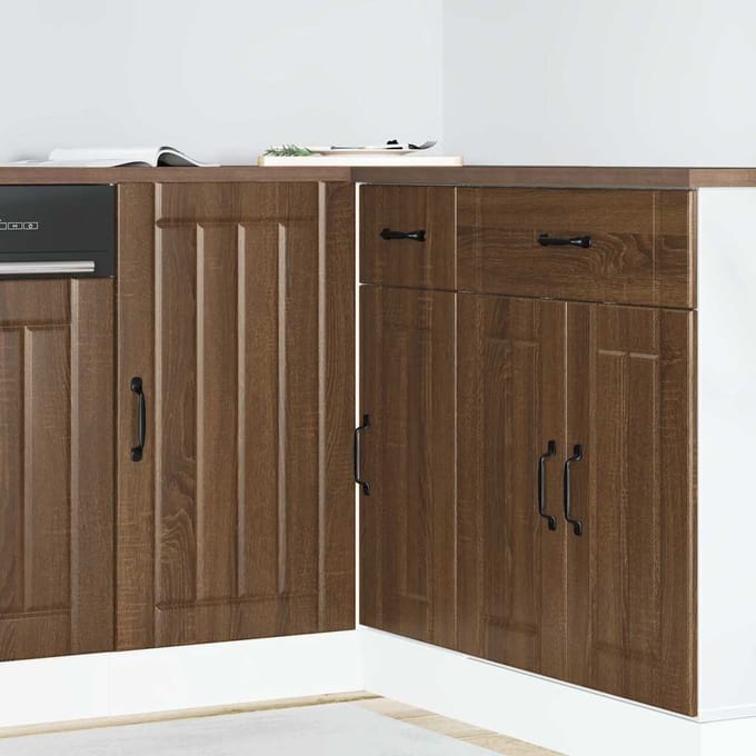 vidaXL - Onderkast - Lucca - bewerkt - hout - bruin - eikenkleur
