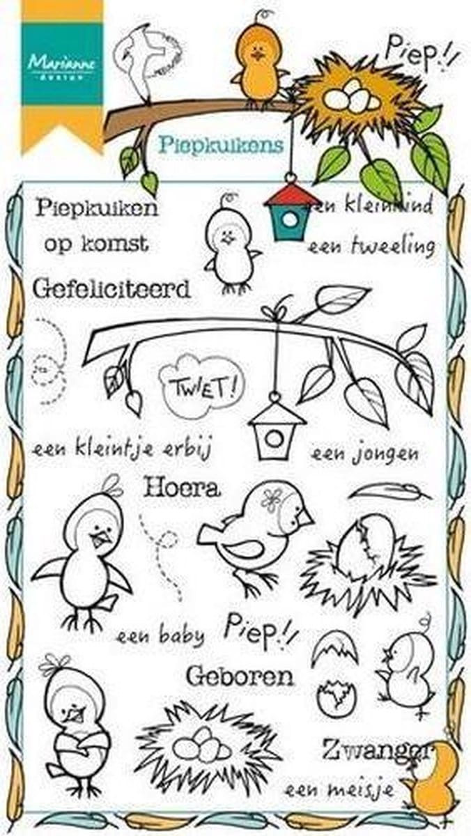 Marianne Design Stempel Piepkuikens HT1601