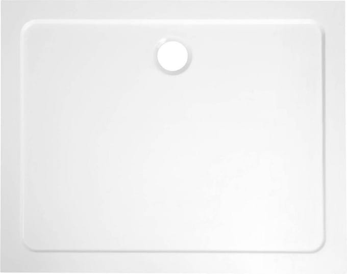 Douchebak Gegoten Marmer Sapho Aqualine 100x90x3 cm Rechthoek Wit