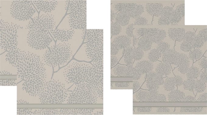 DDDDD 2x theedoek + 2x keukendoek Trees - Taupe