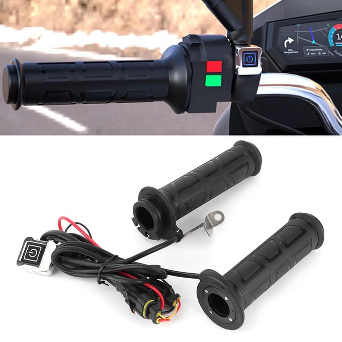 78in Motorfiets Verwarmingshandvat 3?Versnelling Instelbare Temperatuur Verwarmde Warmer Handvatten Universeel gray