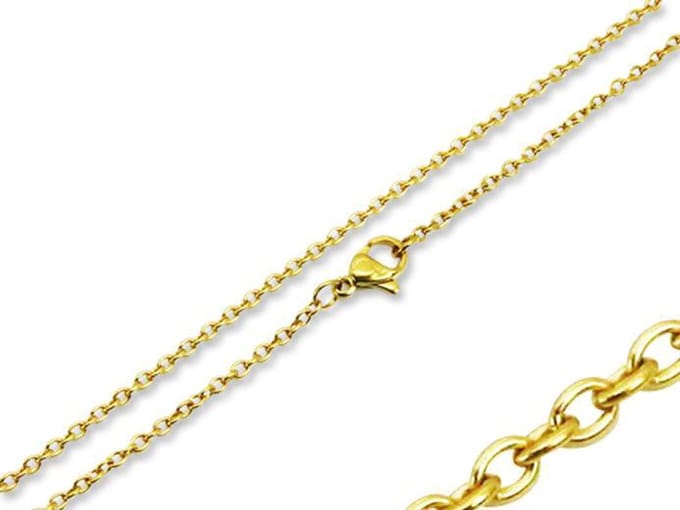 Amanto Ketting Gerka - 316L Staal Gold Plating - Anker - 2mm - 45cm