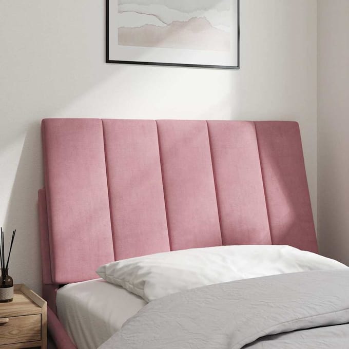 vidaXL - Hoofdbordkussen - "Hanko" - 90 - cm - fluweel - roze