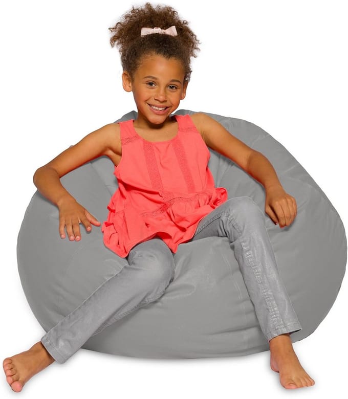 Grijze zitzakstoel voor kinderen en volwassenen - 68,6 cm