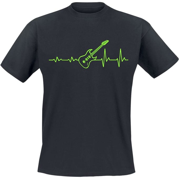 Sprüche - Fun T-shirt - ECG guitar - S tot 4XL - voor Mannen - zwart