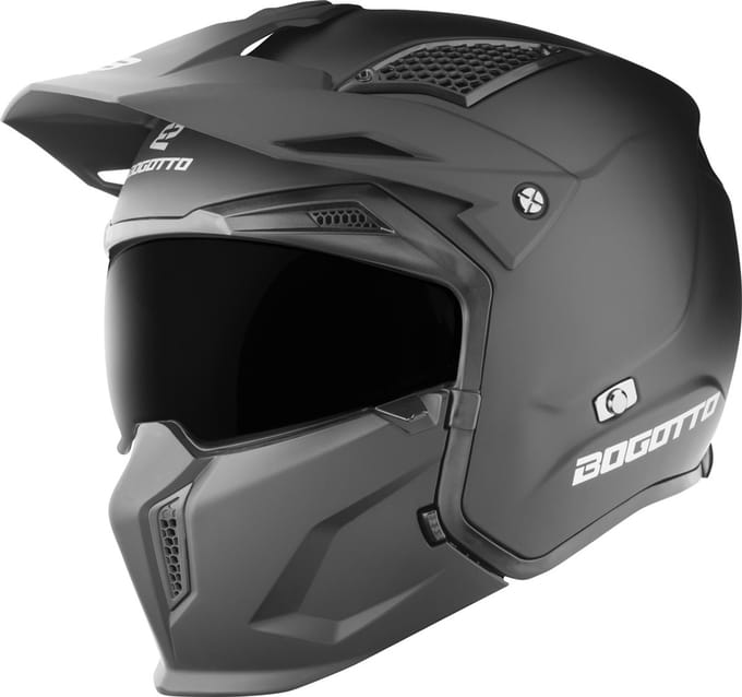 Bogotto Radic 22.06 Mat Zwart Motorhelm - Helm