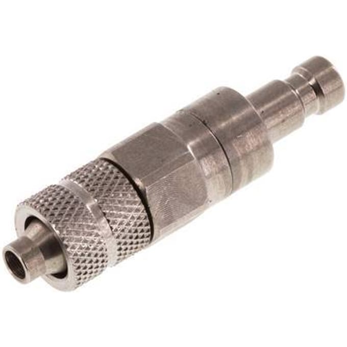 RVS DN 2.7 (Micro) Luchtkoppeling Insteeknippel 4x6 mm Push-On Double Shut-Off - CLP2-N-S-SV-4