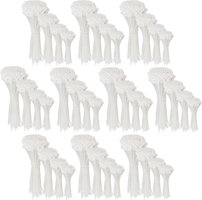 Polyamide kabelbinders, Tie Rips, witte kabelbinders set 4,8 mm / 4000 stuks