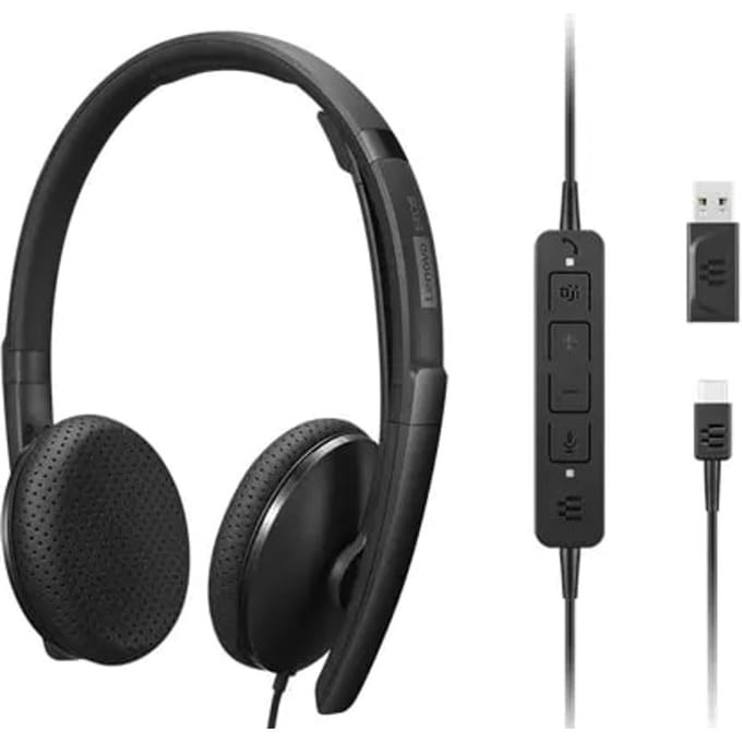 Lenovo 4XD1M45626 hoofdtelefoon/headset Bedraad Hoofdband USB Type-C Zwart