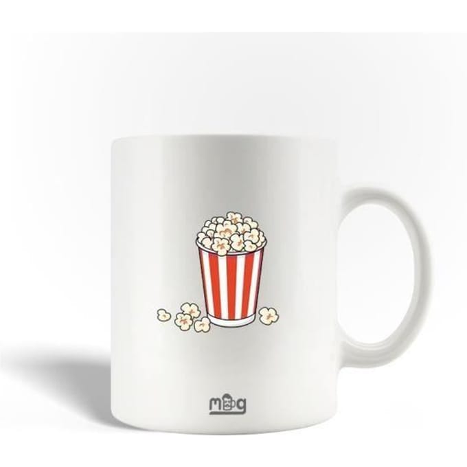 Mug - Popcorn - Céramique - 30cl - Blanc - Compatible lave-vaisselle