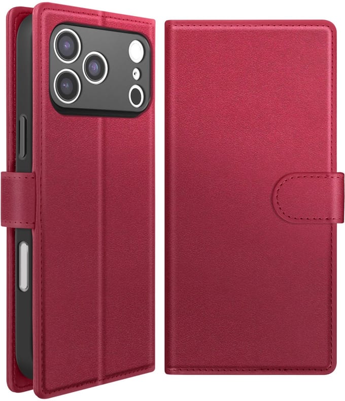 Mayaxess, Hoesje geschikt voor iPhone 17 Pro Max - 2-in-1 met Afneembare Case, Rood
