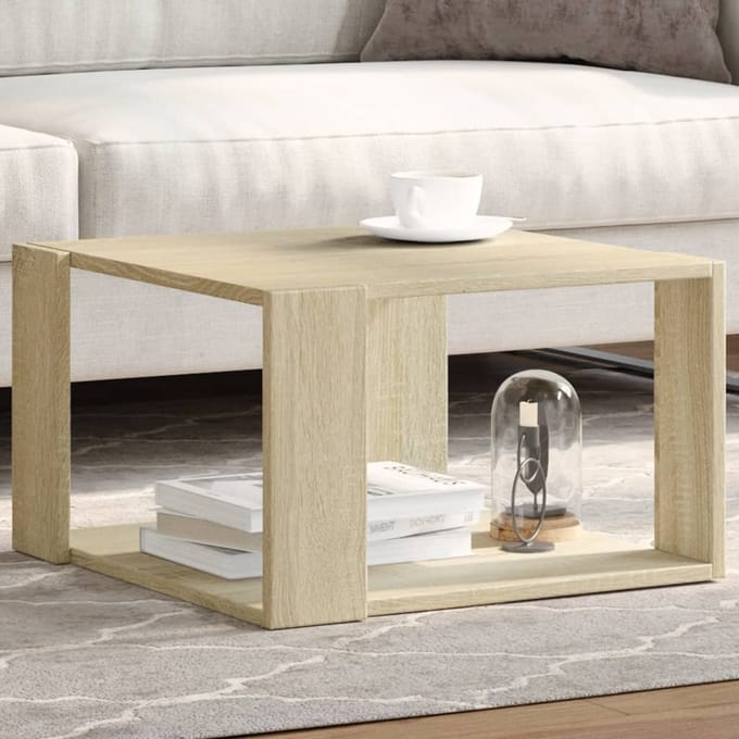 vidaXL - Salontafel - 51,5x51,5x30 - cm - bewerkt - hout - sonoma - eikenkleurig