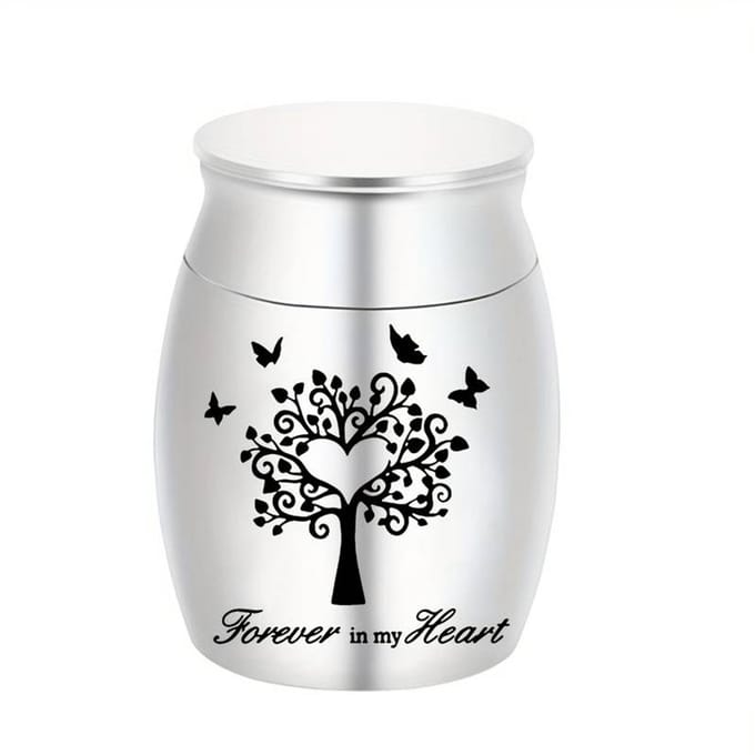 Mini urn zilverkleur Forever in my heart