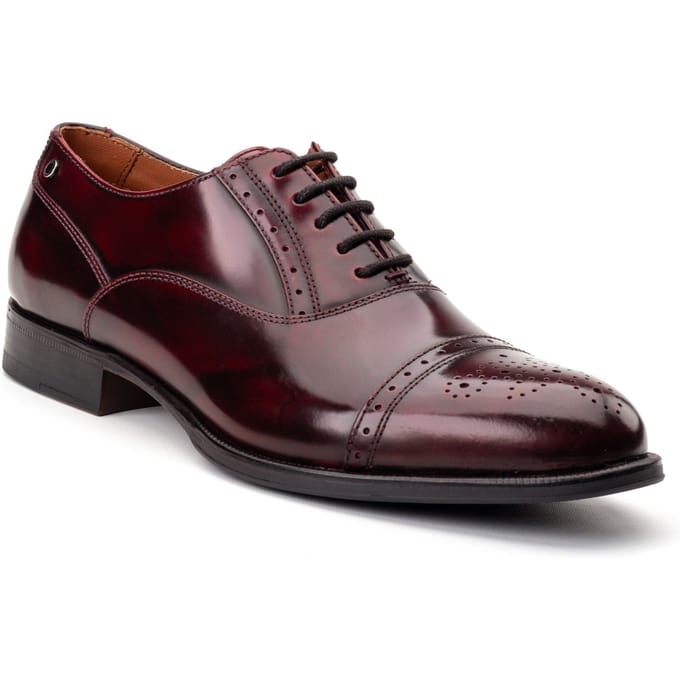 Base London Franklin Leren Heren Bordo Oxford Schoenen