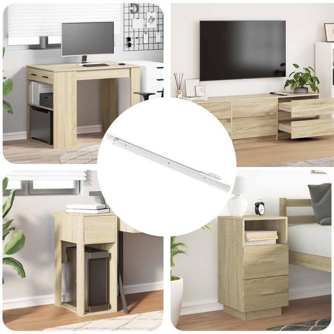vidaXL Ladegeleider 49 pcs Wit Staal