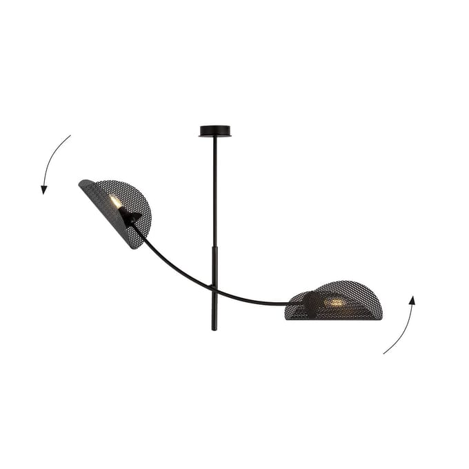 EMIBIG LIGHTING Plafondlamp Gladio, zwart, 2-lamps