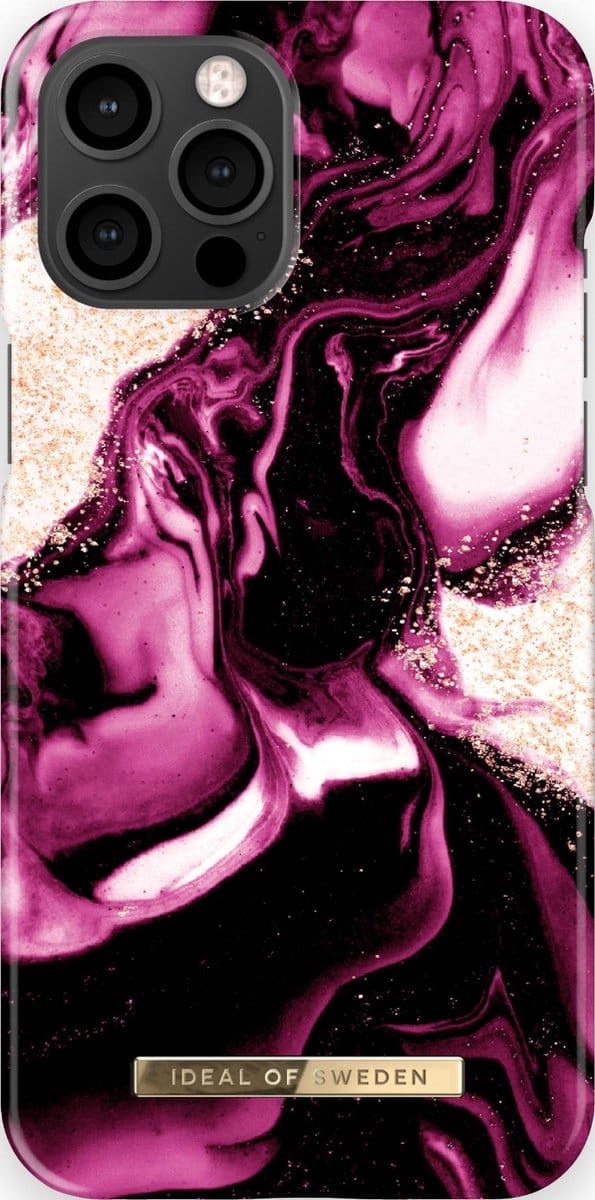 Ideal of Sweden Fashion Case iPhone 12 Pro Max Golden Ruby Marble