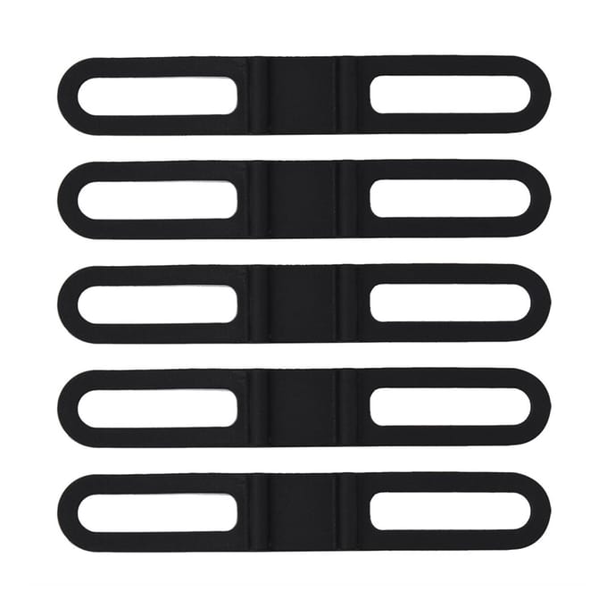 Ensemble de 5 pièces Sangle Fixe en Silicone Polyvalente pour Vélo Cyclisme Support de Fixation pour Lampe de Poche black