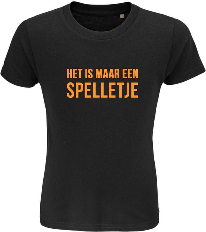 Strijkapplicatie - Voetbal - Het is maar een spelletje ( oranje )