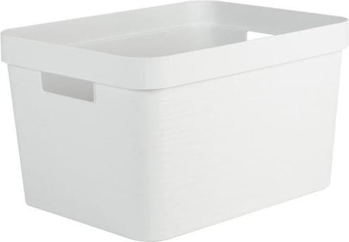 Eda kunststof STONE DECOR opbergkrat - 30 L wit