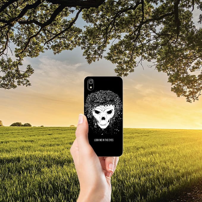Silicone Back Case Xiaomi Redmi 7A Skull Hair