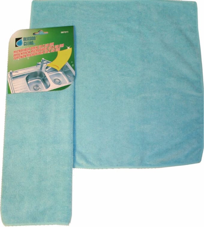 Benson Microvezel doek - 38 x 38 cm - blauw - schoonmaak doek - dweil - schoonmaken - dweil