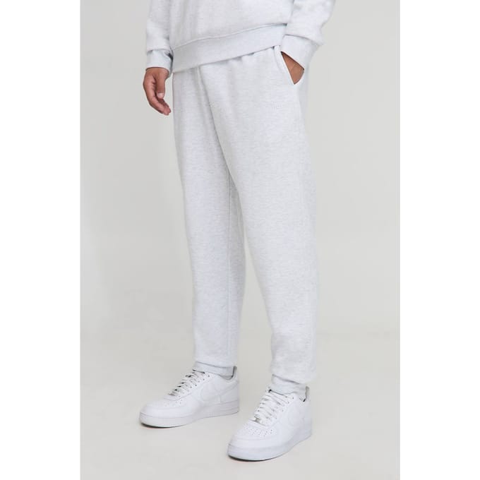 Basic Man. Jogger met normale pasvorm | Grey Marl | Size Medium
