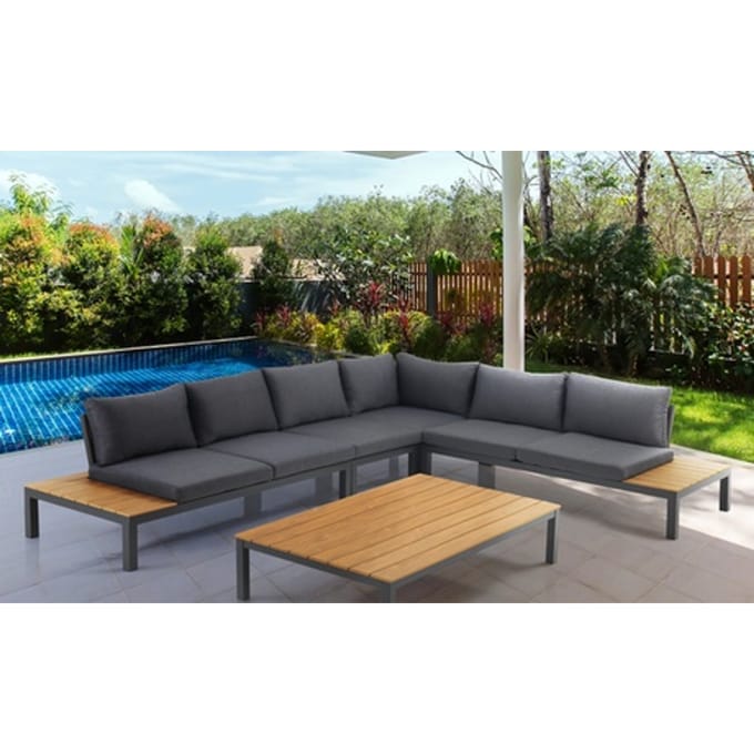 Modulaire hoekbank tuinset met tafel: Kamari