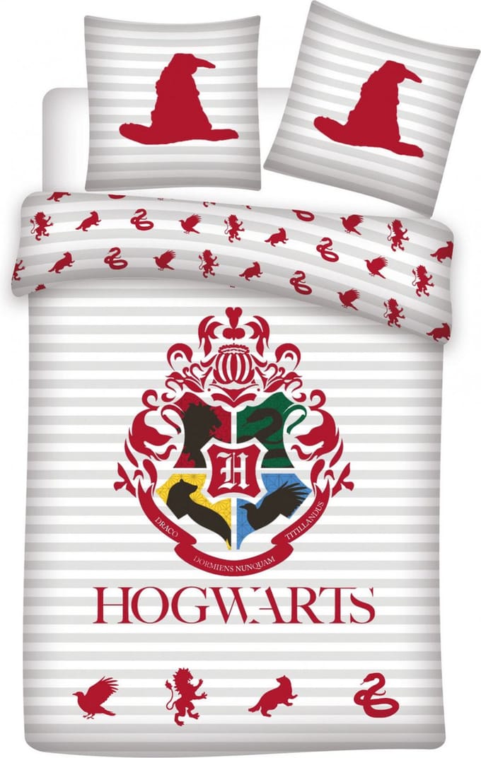 Harry Potter dekbedovertrek wit rood - 140 x 200 cm 70 x 90 cm