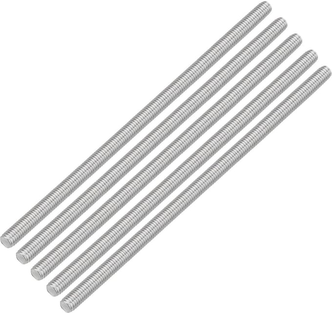 5-delige M8 Draadstangen Set RVS 304, 190 mm Lengte, Metrische Schroefdraad