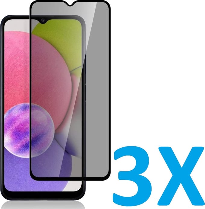 Screenprotector Glas - Privacy Tempered Glass Screen Protector Anti-Spy Geschikt voor: Samsung Galaxy A42 5G - 3x