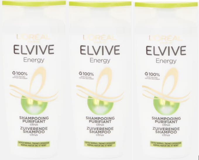 3x L'Oréal Elvive - Voordeelpak - Shampoo - Citrus Energy - 3x 250 ML