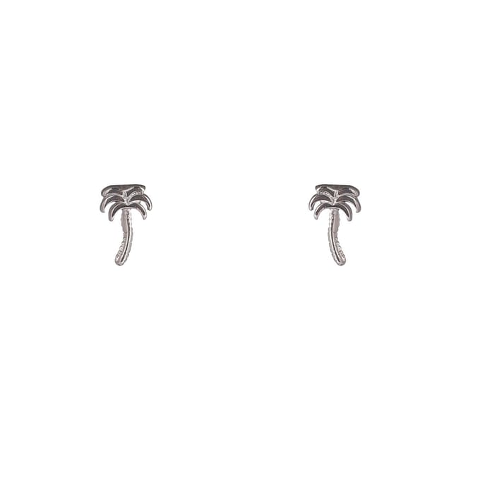 Go Dutch Label Oorknoppen Palmtree Stud Zilverkleurig