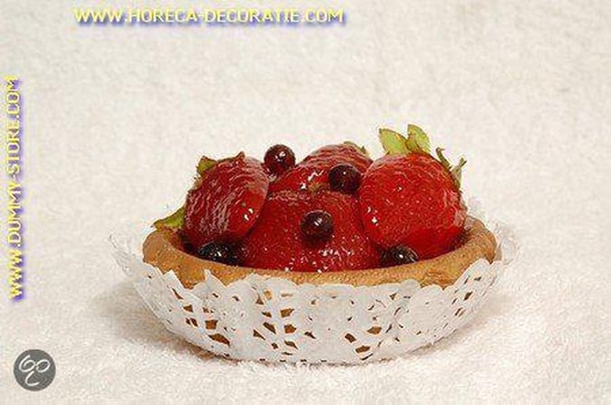 Taartje Aardbeien - Ø 80 mm, h: 5,0 cm - taartdummy