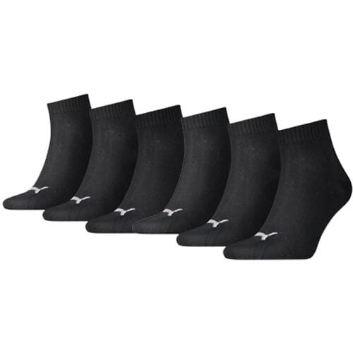 Puma Quarter Sokken Zwart 6-pack-35/38