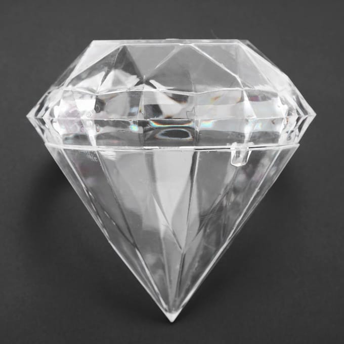12 stuks Bruiloft Feest Thuis Diamantvorm Transparant Plastic Geluk Snoepdoosje white