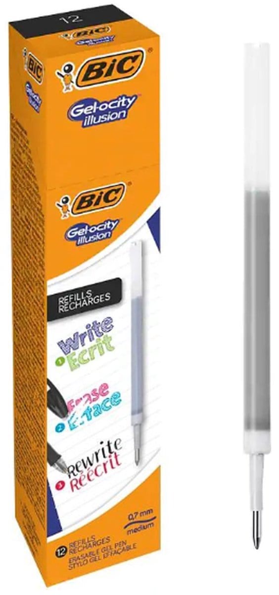 Gelschrijvervulling bic gelocity illusion 0.3 zw - 12 stuks