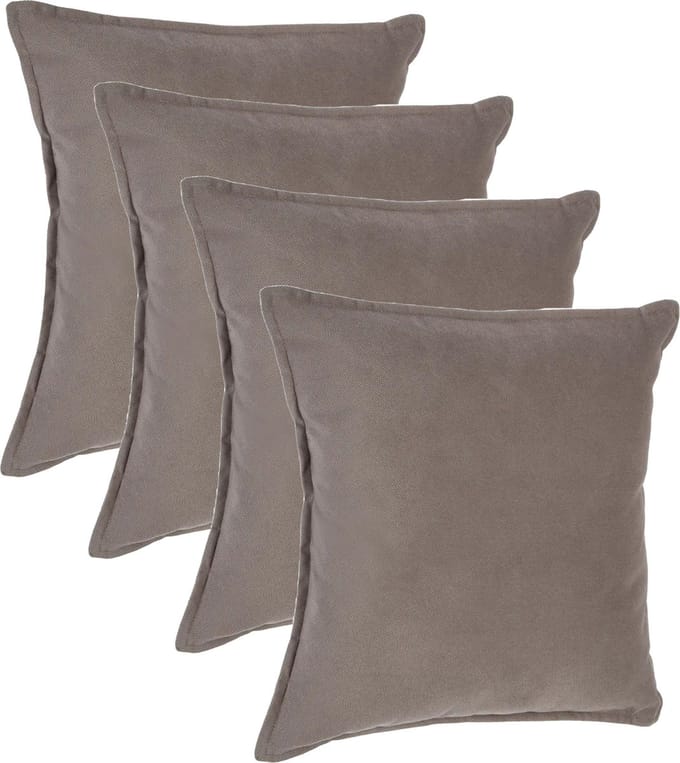 Atmosphera Bank/sierkussens Sophia - 4x stuks - 45 x 45 cm - polyester met rits