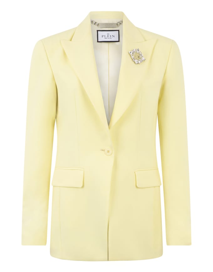 Wool Fitted Single-Breasted Blazer