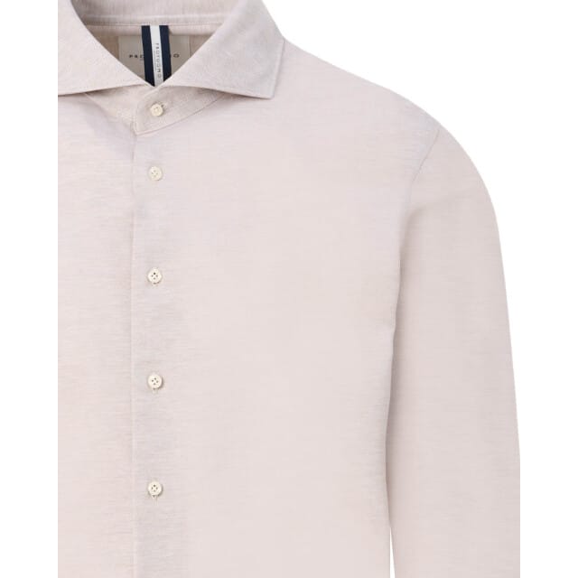 casual overhemd Profuomo knitted shirt beige