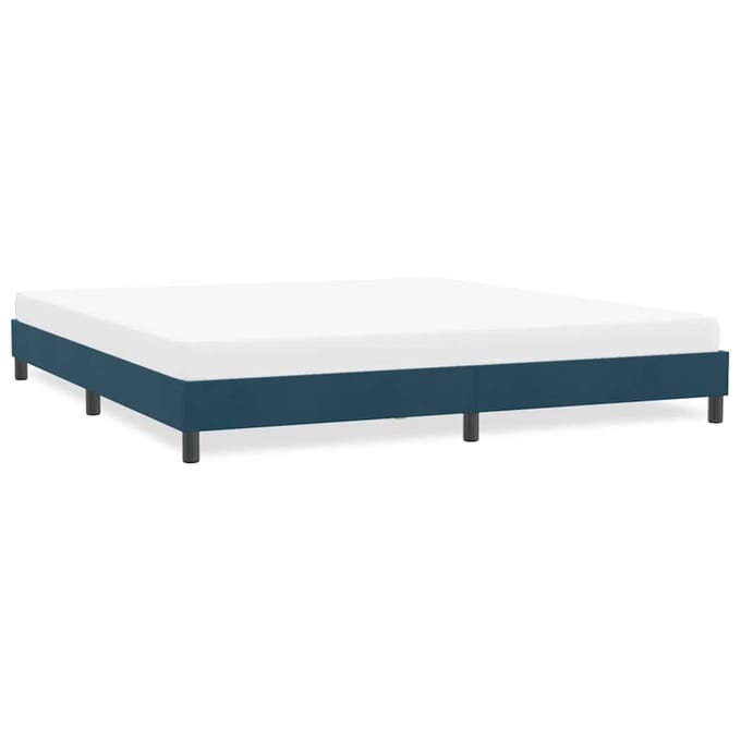 vidaXL - Bedframe - zonder - matras - 180x210 - cm - fluweel - donkerblauw
