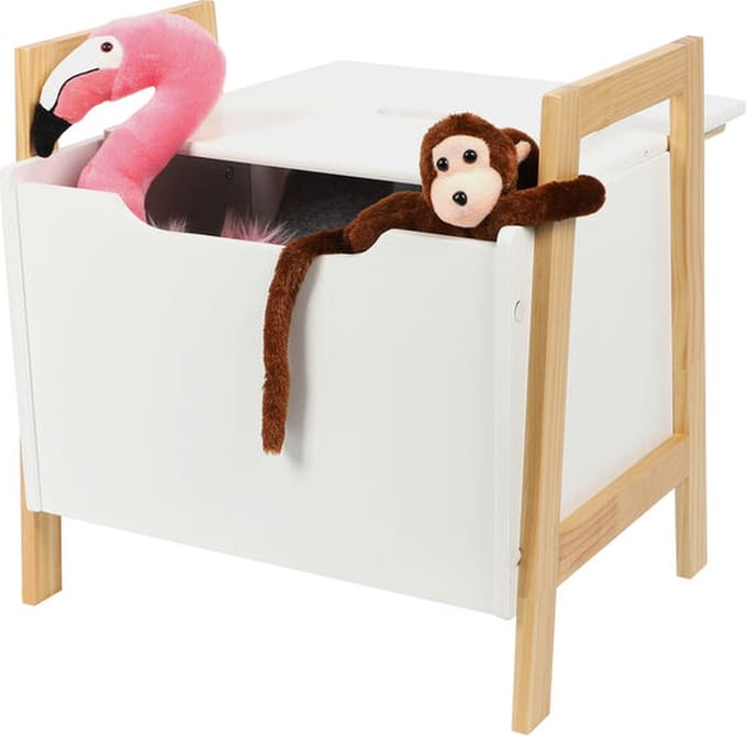 DoaBuy kinder opruimdoos hout 38x49x46 cm wit wit