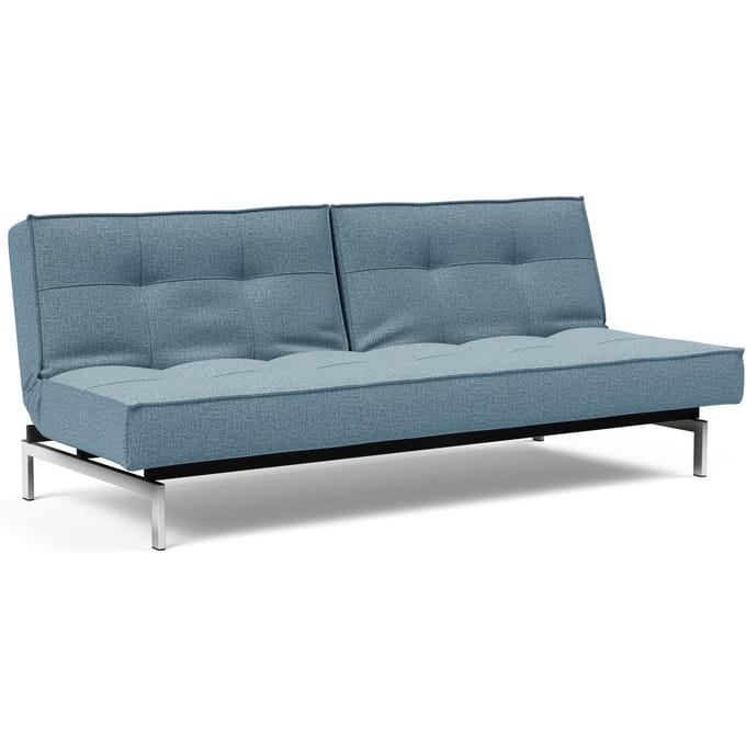 Innovation Living - Splitback slaapbank - blauw-grijs - Mixed Dance - chroom