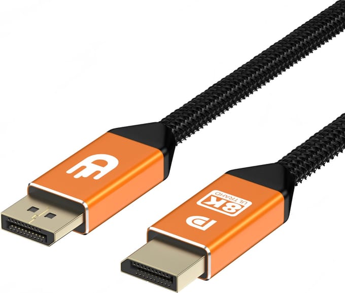 Drivv. Displayport Kabel - 8K 60Hz - 4K 144 Hz - 32,4GBps - Displayport 1.4 - DP Kabel - 2 meter - Oranje