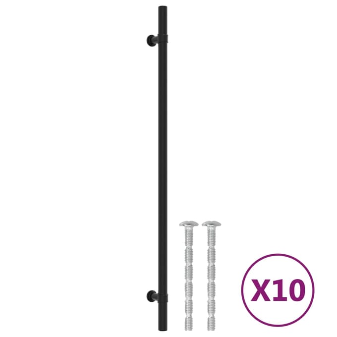vidaXL - Handvatten - 10 - st - 320 - mm - roestvrij - staal - zwart