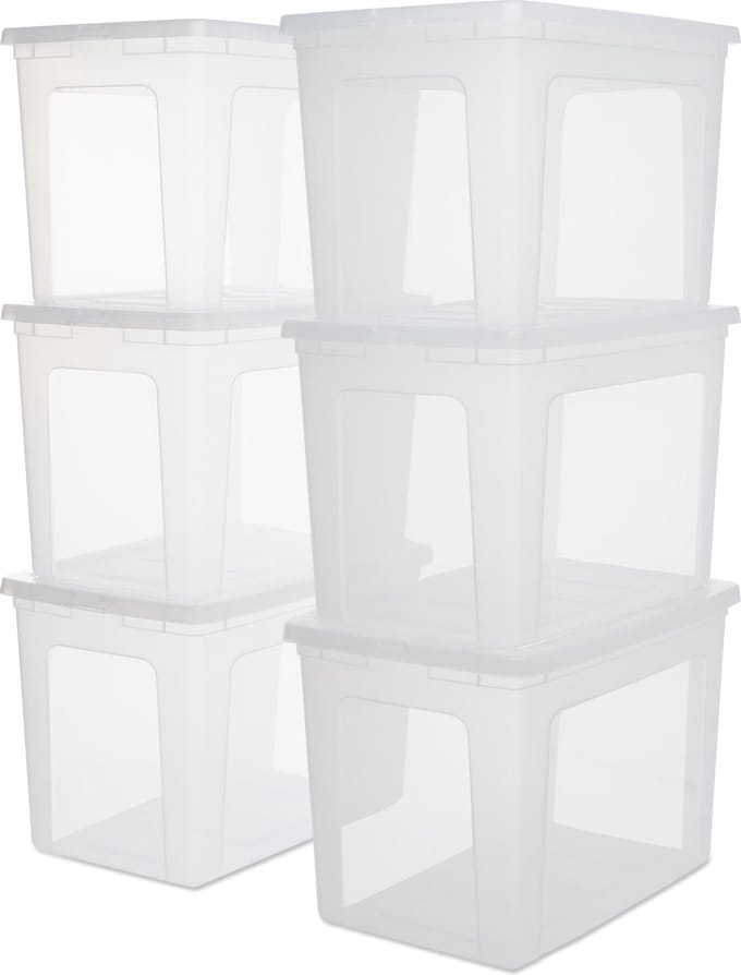 IRIS Clearbox Opbergbox - 70L - Kunststof - Transparant - Set van 6