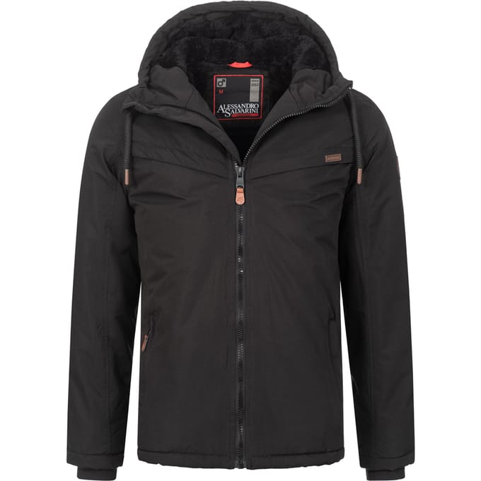 Alessandro Salvarini heren winterjas AS-331 met teddyvoering en capuchon